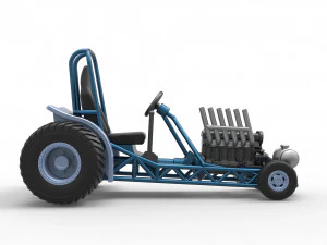 Mini Rod pulling tractor 9 Scale 1 to 25 3D Print Model