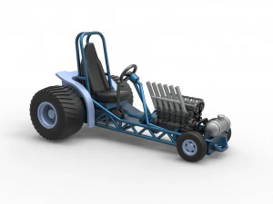 Mini Rod pulling tractor 9 Scale 1 to 25 3D Print Model