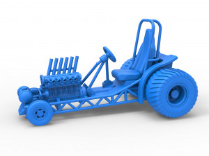 Mini Rod pulling tractor 9 Scale 1 to 25 3D Принт Модель