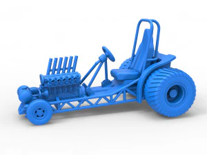 Mini Rod pulling tractor 9 Scale 1 to 25 3D Print Model