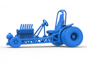 Mini Rod pulling tractor 9 Scale 1 to 25 3D Print Model