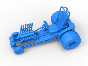 Mini Rod pulling tractor 9 Scale 1 to 25 3D Print Model