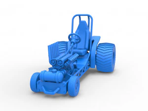 Mini Rod pulling tractor 9 Scale 1 to 25 3D Print Model