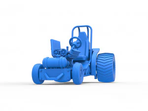 Mini Rod pulling tractor 9 Scale 1 to 25 3D Print Model