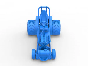 Mini Rod pulling tractor 9 Scale 1 to 25 3D Print Model