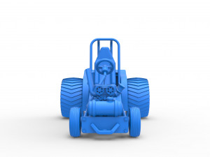 Mini Rod pulling tractor 9 Scale 1 to 25 3D Принт Модель