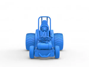 Mini Rod pulling tractor 9 Scale 1 to 25 3D Print Model