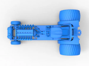 Mini Rod pulling tractor 9 Scale 1 to 25 3D Print Model