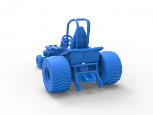 Mini Rod pulling tractor 9 Scale 1 to 25 3D Print Model