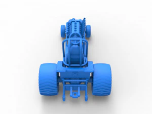 Mini Rod pulling tractor 9 Scale 1 to 25 3D Print Model