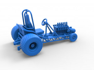Mini Rod pulling tractor 9 Scale 1 to 25 3D Принт Модель