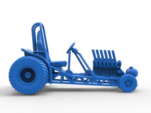Mini Rod pulling tractor 9 Scale 1 to 25 3D Print Model
