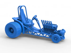 Mini Rod pulling tractor 9 Scale 1 to 25 3D Print Model