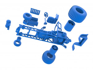 Mini Rod pulling tractor 9 Scale 1 to 25 3D Принт Модель