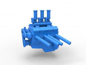 Engine V8 for Hot rod Version 2 Scale 1 to 25 3D Print Model
