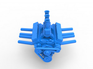Engine V8 for Hot rod Version 2 Scale 1 to 25 3Dプリントモデル