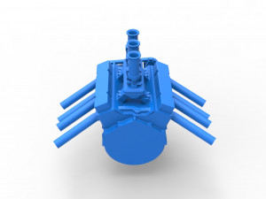 Engine V8 for Hot rod Version 2 Scale 1 to 25 3Dプリントモデル