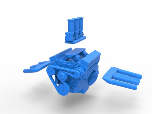 Engine V8 for Hot rod Version 2 Scale 1 to 25 3Dプリントモデル