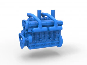 Twin Turbo zescilinder lijnmotor Versie 2 Schaal 1 tot 25 3D printmodel