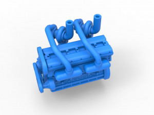 Twin Turbo straight-six engine Version 2 Scale 1 to 25 Model Cetak 3D
