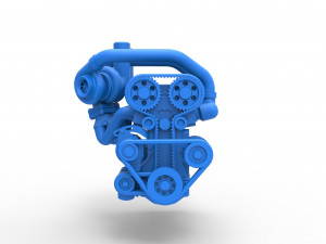 Twin Turbo straight-six engine Version 2 Scale 1 to 25 Model Cetak 3D