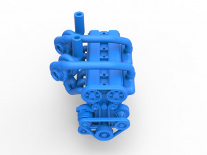 Twin Turbo straight-six engine Version 2 Scale 1 to 25 Model Cetak 3D