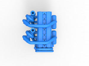 Twin Turbo straight-six engine Version 2 Scale 1 to 25 Model Cetak 3D