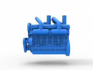Twin Turbo straight-six engine Version 2 Scale 1 to 25 Model Cetak 3D