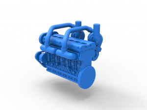 Twin Turbo straight-six engine Version 2 Scale 1 to 25 Model Cetak 3D