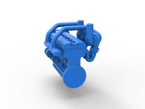 Twin Turbo straight-six engine Version 2 Scale 1 to 25 Model Cetak 3D