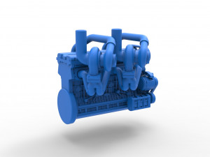 Twin Turbo straight-six engine Version 2 Scale 1 to 25 Model Cetak 3D