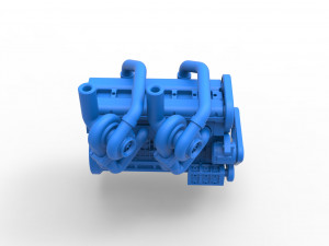 Twin Turbo straight-six engine Version 2 Scale 1 to 25 Model Cetak 3D