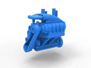 Twin turbo supercharged straight-six engine Scale 1 to 25 3D Print Model