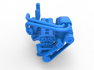 Twin turbo supercharged straight-six engine Scale 1 to 25 3Dプリントモデル