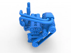 Twin turbo supercharged straight-six engine Scale 1 to 25 3D Print Model