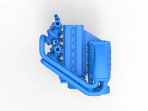 Twin turbo supercharged straight-six engine Scale 1 to 25 3D Print Model
