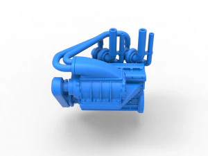 Twin turbo supercharged straight-six engine Scale 1 to 25 3D Print Model