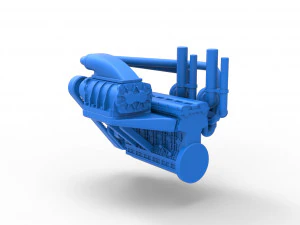 Twin turbo supercharged straight-six engine Scale 1 to 25 3D Print Model