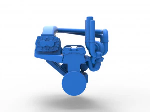 Twin turbo supercharged straight-six engine Scale 1 to 25 3D Print Model