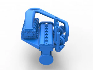 Twin turbo supercharged straight-six engine Scale 1 to 25 3D Print Model