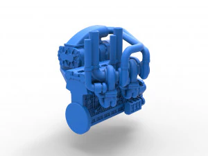 Twin turbo supercharged straight-six engine Scale 1 to 25 3D Print Model