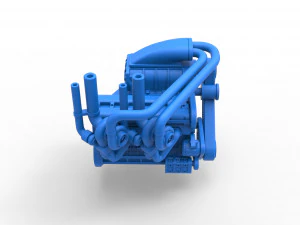 Twin turbo supercharged straight-six engine Scale 1 to 25 3D Print Model