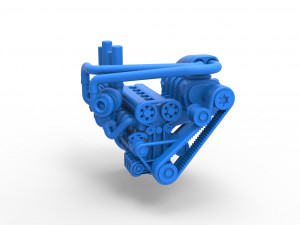 Twin turbo supercharged straight-six engine Scale 1 to 25 3Dプリントモデル