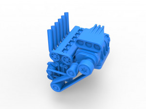 Supercharged straight-six engine Scale 1 to 25 3Dプリントモデル