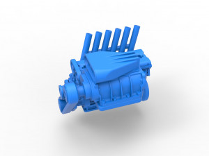 Supercharged straight-six engine Scale 1 to 25 3Dプリントモデル