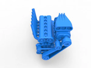 Supercharged straight-six engine Scale 1 to 25 3D Print Model