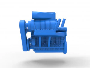 Supercharged straight-six engine Scale 1 to 25 3D Print Model