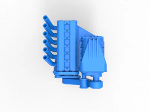 Supercharged straight-six engine Scale 1 to 25 3D Print Model