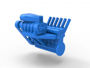 Supercharged straight-six engine Scale 1 to 25 3D Print Model