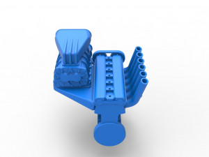 Supercharged straight-six engine Scale 1 to 25 3Dプリントモデル